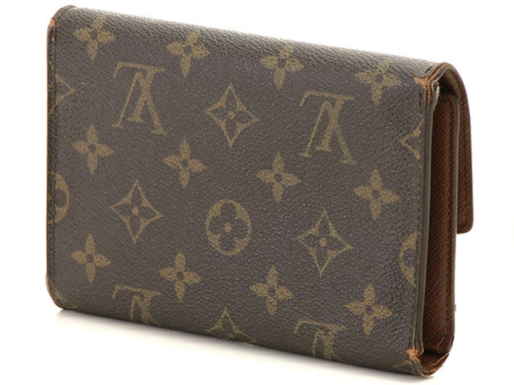 Louis Vuitton Tresor Papier fold Tri Portefeuille Etui Monogram Wallet Brown